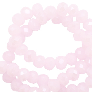 Abalorios faceteados 4x3 mm disco Rosa claro orqu&iacute;dea-cubierta pearl shine