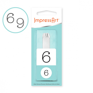 ImpressArt Monogram sello con n&uacute;mero 6/9 10mm Plateado