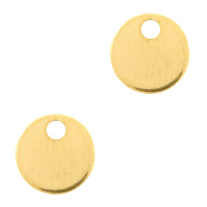 Colgantes de acero inox 8mm redondo Dorado