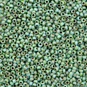 Rocallas Miyuki 15/0 Opaque picasso turquoise blue 15-4214 