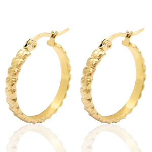Pendientes Acero Inox Criolla 25mm Dorado