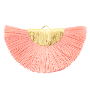 Colgante borla Dorado-Coral rosa quemado