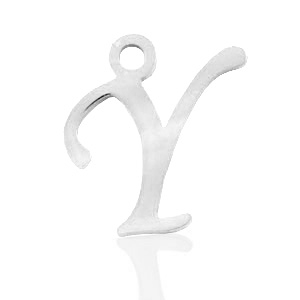 Colgantes acero inox letra Y Plateado