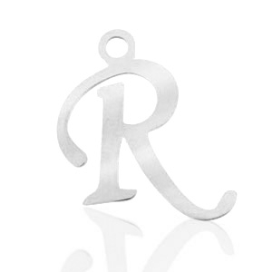 Colgantes acero inox letra R Plateado
