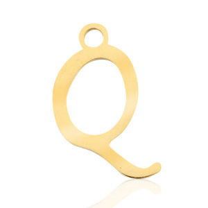 Colgantes acero inox letra Q Dorado