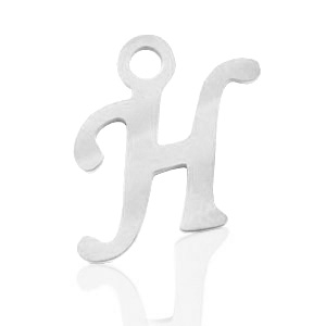 Colgantes acero inox letra H Plateado