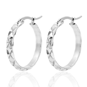 Pendientes Acero Inox Criolla 25mm Plateado