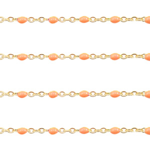 Fornituras Acero Inox cadena jasseron 1mm Naranja-dorado