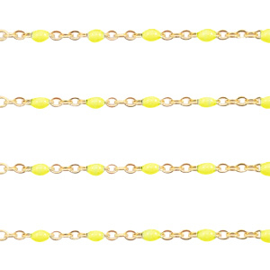 Fornituras Acero Inox cadena jasseron 1mm Amarillo-dorado