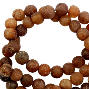 Piedras naturales Calcedonia (Cuarzo) 6mm mate Multicolor marron oscuro