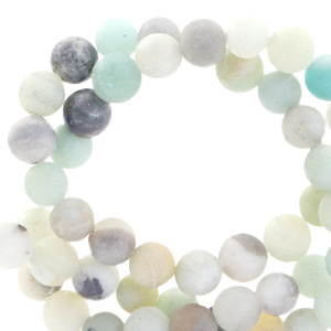 Piedras naturales Calcedonia (Cuarzo) 4mm mate Multicolor azul-gris