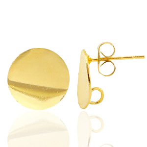 Fornituras met&aacute;licas TQ pendiente base 12mm con anilla Dorado