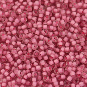 Rocallas Miyuki 11/0 Semi frosted light raspberry lined crystal 11-1931
