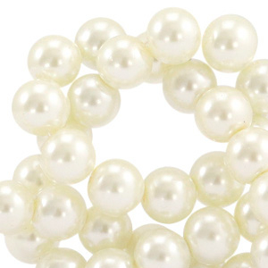 Perlas de cristal 6mm Top Quality Blancuzco