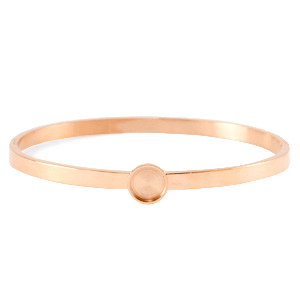 Pulseras Polaris Acero Inox con engaste para cabuch&oacute;n 7mm/Swarovski SS34 Oro rosado