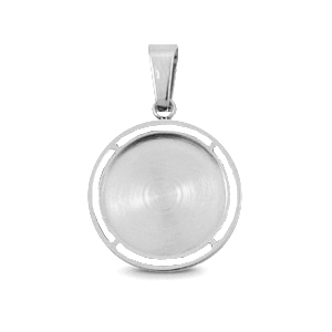 Colgantes Polaris Acero Inox con engaste para cabuch&oacute;n 12mm Plateado