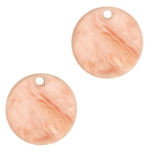 Colgantes de resina redondo 12mm Rosa durazno