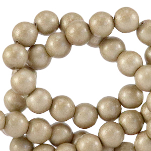 Abalorios de cristal 6 mm opaco Gris champagne met&aacute;lico