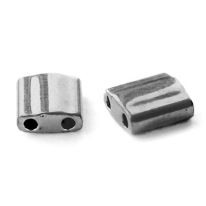 Abalorios Miyuki tila 5x5mm Plated nickel anthracite TL-190