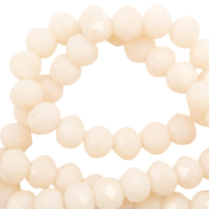 Abalorios faceteados disco 4x3 mm Beige vainilla delight-revestimiento pearl shine