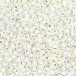 Rocalla Miyuki 11/0 Gilt lined white opal 11-551