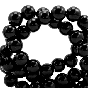 Abalorios de cristal 8 mm opaco Negro
