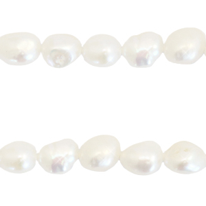 BQ Perlas de agua dulce nugget redondas 8-9mm Blanco natural