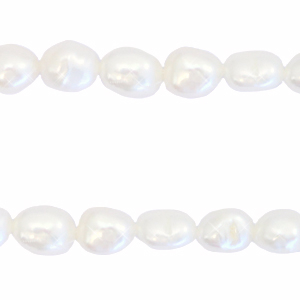 BQ Perlas de agua dulce nugget ovalado 7-8x6-7mm Blanco natural