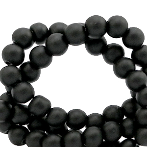 Abalorios de cristal 6 mm mate Negro