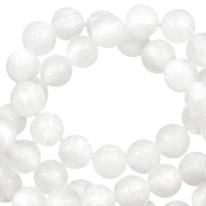Abalorios Polaris redondos 6 mm Mosso shiny Blanco brillante