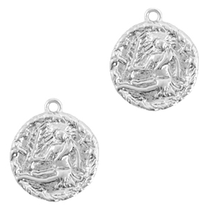 Metal TQ lat&oacute;n colgantes constelaci&oacute;n virgo Plateado