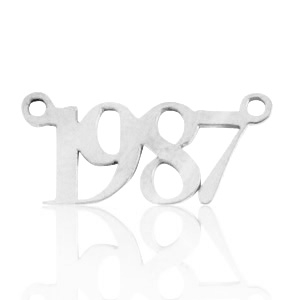 Colgantes / entrepieza de Acero Inox a&ntilde;o 1987 Plateado