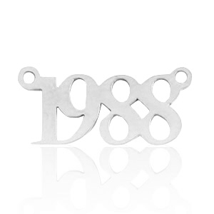 Colgantes/entrepieza de Acero Inox a&ntilde;o 1988 Plateado