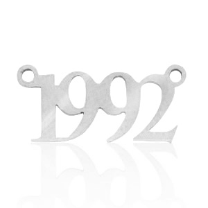 Colgantes/entrepieza de Acero Inox a&ntilde;o 1992 Plateado
