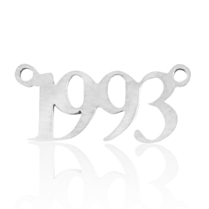 Colgantes/entrepieza de Acero Inox a&ntilde;o 1993 Plateado