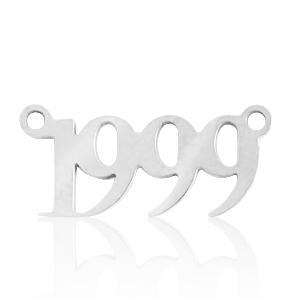 Colgantes/entrepieza de Acero Inox a&ntilde;o 1999 Plateado