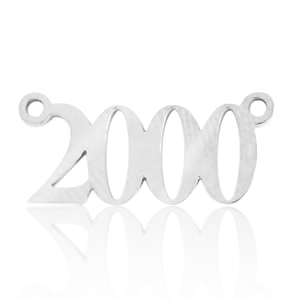 Colgantes / entrepieza de Acero Inox a&ntilde;o 2000 Plateado