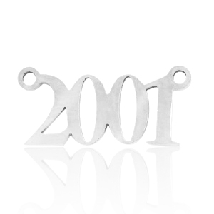 Colgantes / entrepieza de Acero Inox a&ntilde;o 2001 Plateado