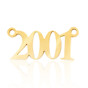 Colgantes / entrepieza de Acero Inox a&ntilde;o 2001 Dorado