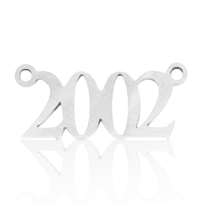 Colgantes / entrepieza de Acero Inox a&ntilde;o 2002 Plateado
