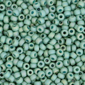 Rocalla Miyuki 11/0 Opaque glazed frosted rainbow celadon green 11-4701