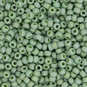 Rocalla Miyuki 11/0 Opaque glazed frosted pistachio green 11-4698