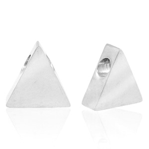 Abalorios Acero Inox tri&aacute;ngulo Plateado