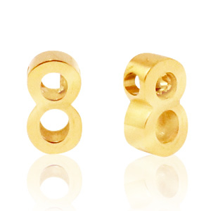 Abalorios Acero Inox n&uacute;mero 8 Dorado
