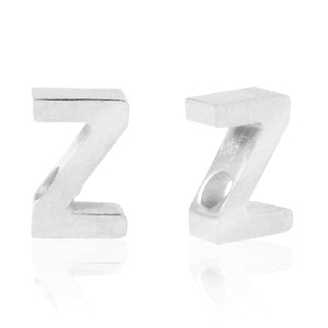 Abalorios Acero Inox letra Z Plateado