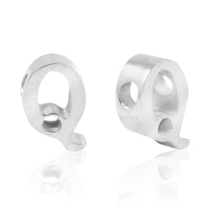 Abalorios Acero Inox letra Q Plateado