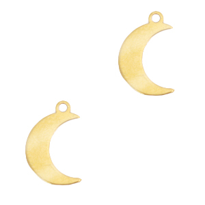 Colgantes Acero Inox luna Dorado