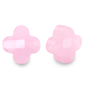 Abalorios faceteados Fashion tr&eacute;bol Rosa azalea