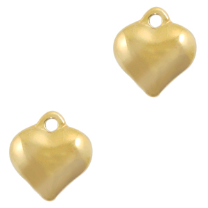 Colgantes Acero Inox coraz&oacute;n Dorado