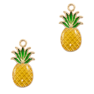 Colgantes met&aacute;licos Basic Quality pi&ntilde;a Dorado-amarillo